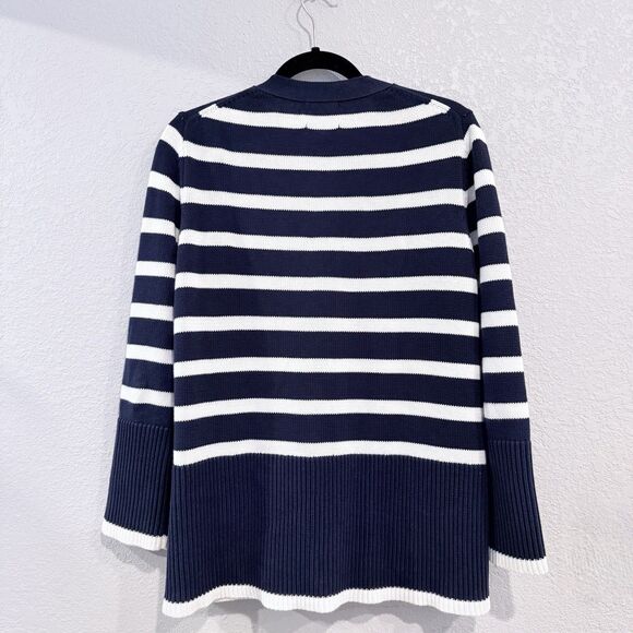 Tuckernuck Navy White Striped Kerry Cardigan Size Small Knit Sweater Preppy - Picture 3 of 11